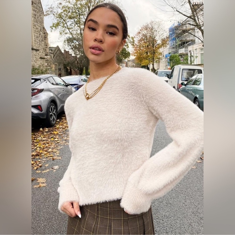 Sunday Best Plush Crewneck Sweater in Soft Ivory